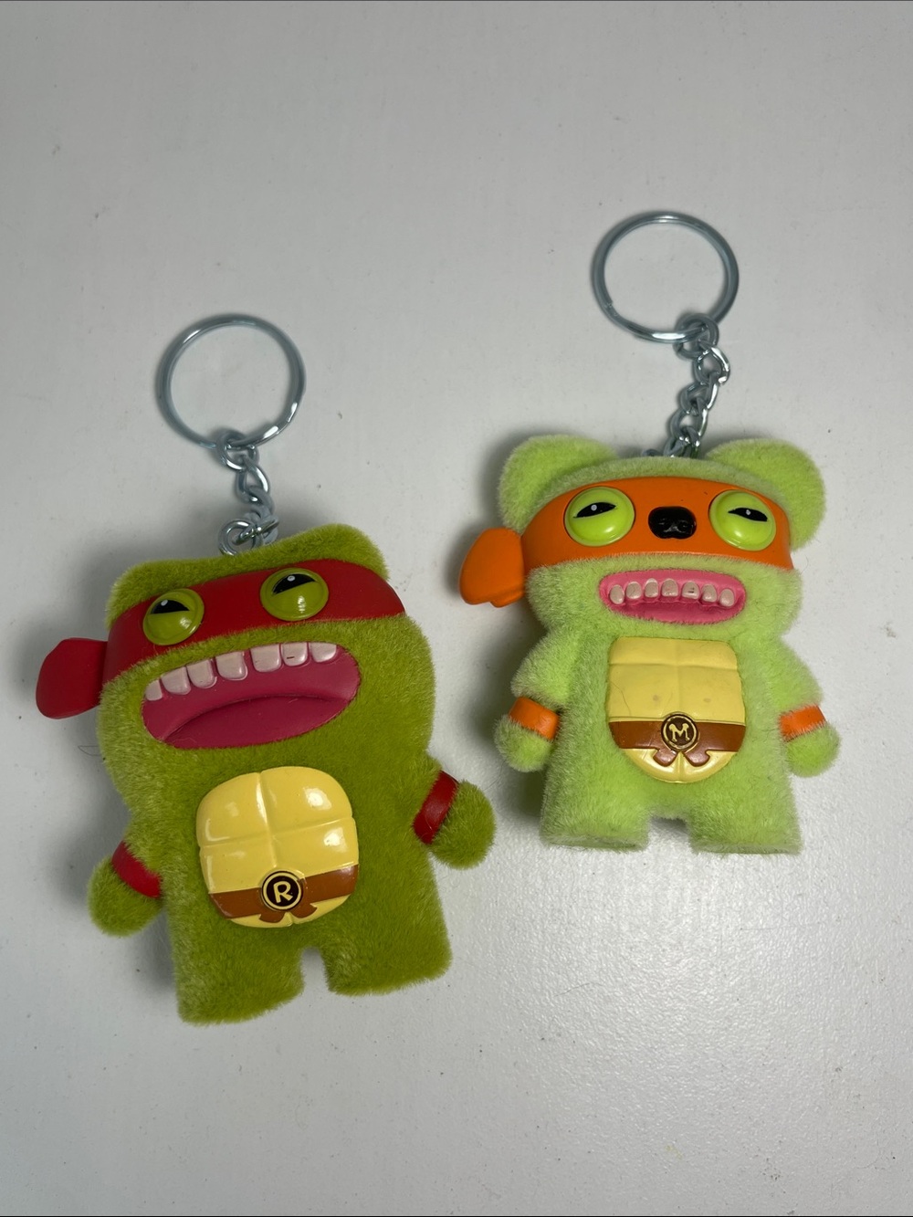 Fuggler Series 2 Keychain – TMNT Raphael & Mikey- Flocked Variant